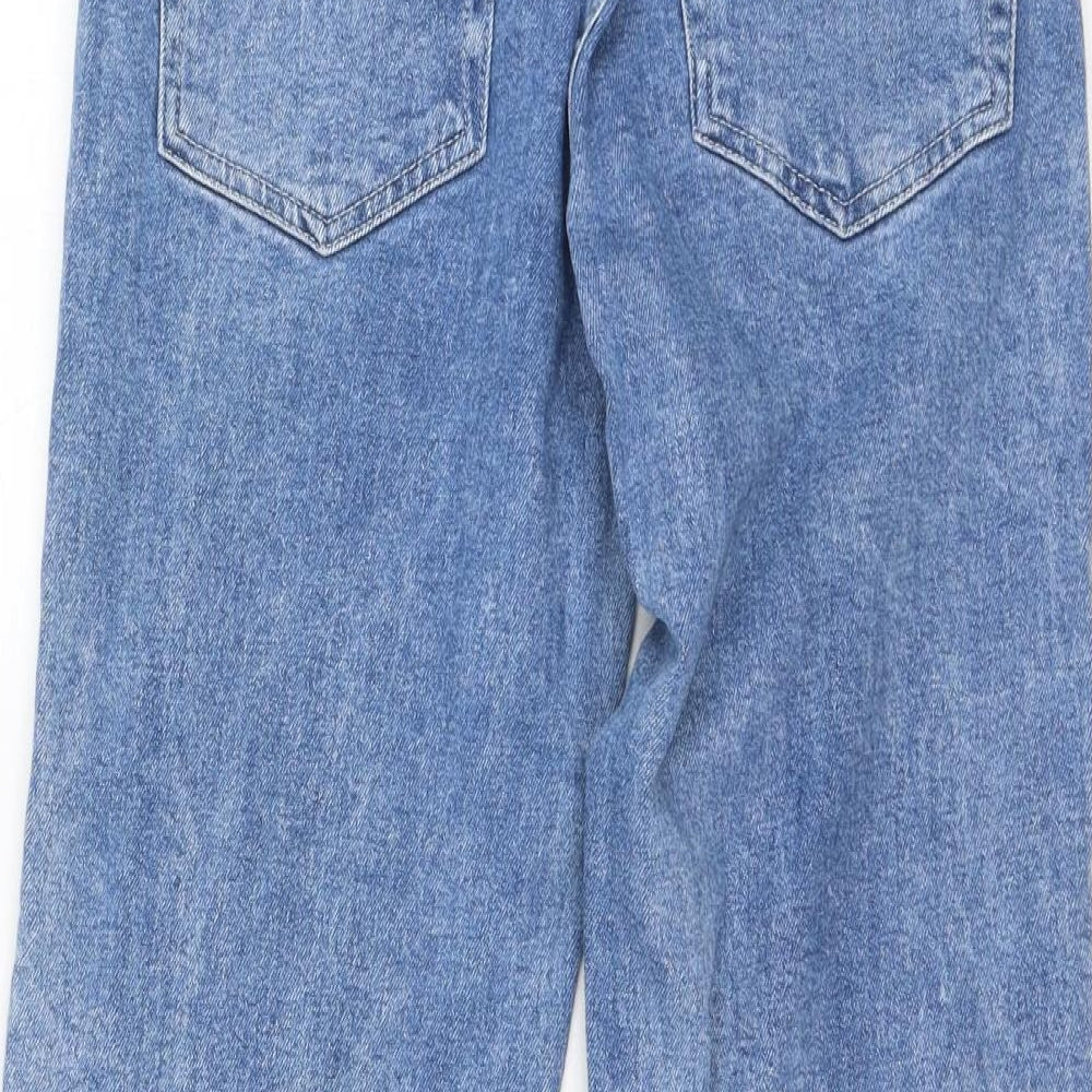 H&M Womens Blue  Cotton Straight Jeans Size 10 L26 in Regular Zip
