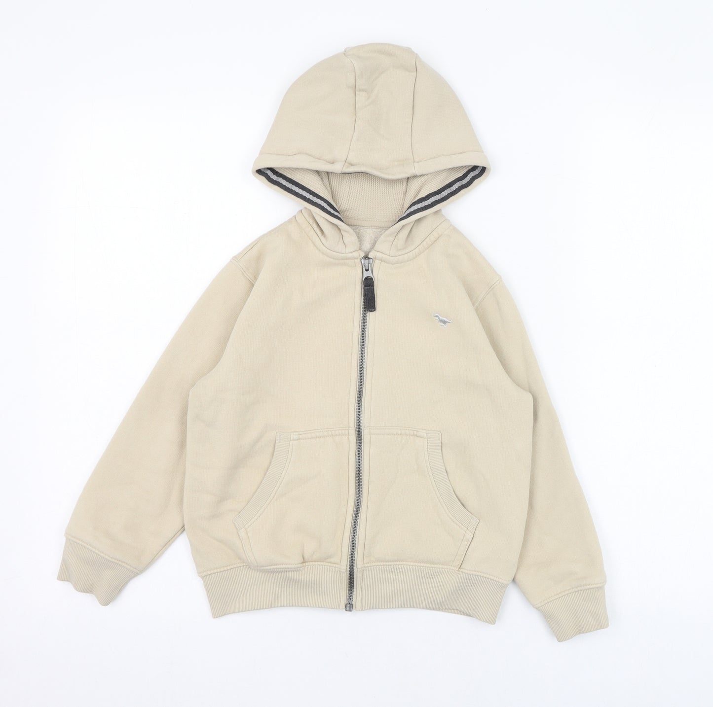 NEXT Boys Beige  Cotton Full Zip Hoodie Size 5-6 Years  Zip