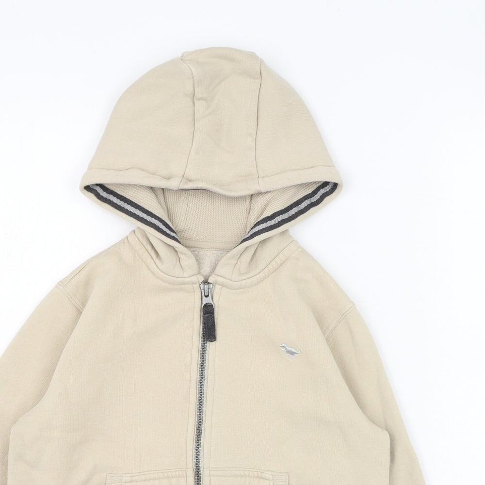 NEXT Boys Beige  Cotton Full Zip Hoodie Size 5-6 Years  Zip