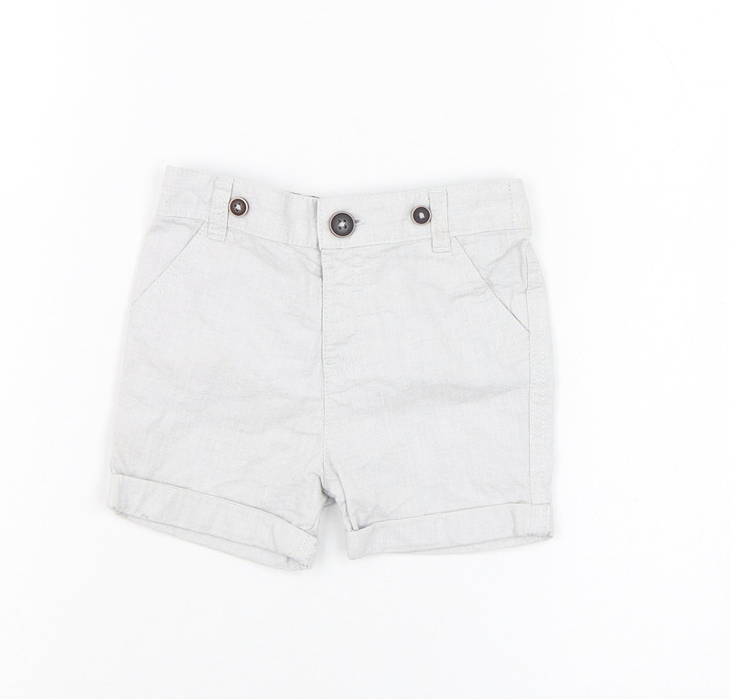 F&F Boys Grey  Cotton Cropped Trousers Size 9-12 Months  Pullover