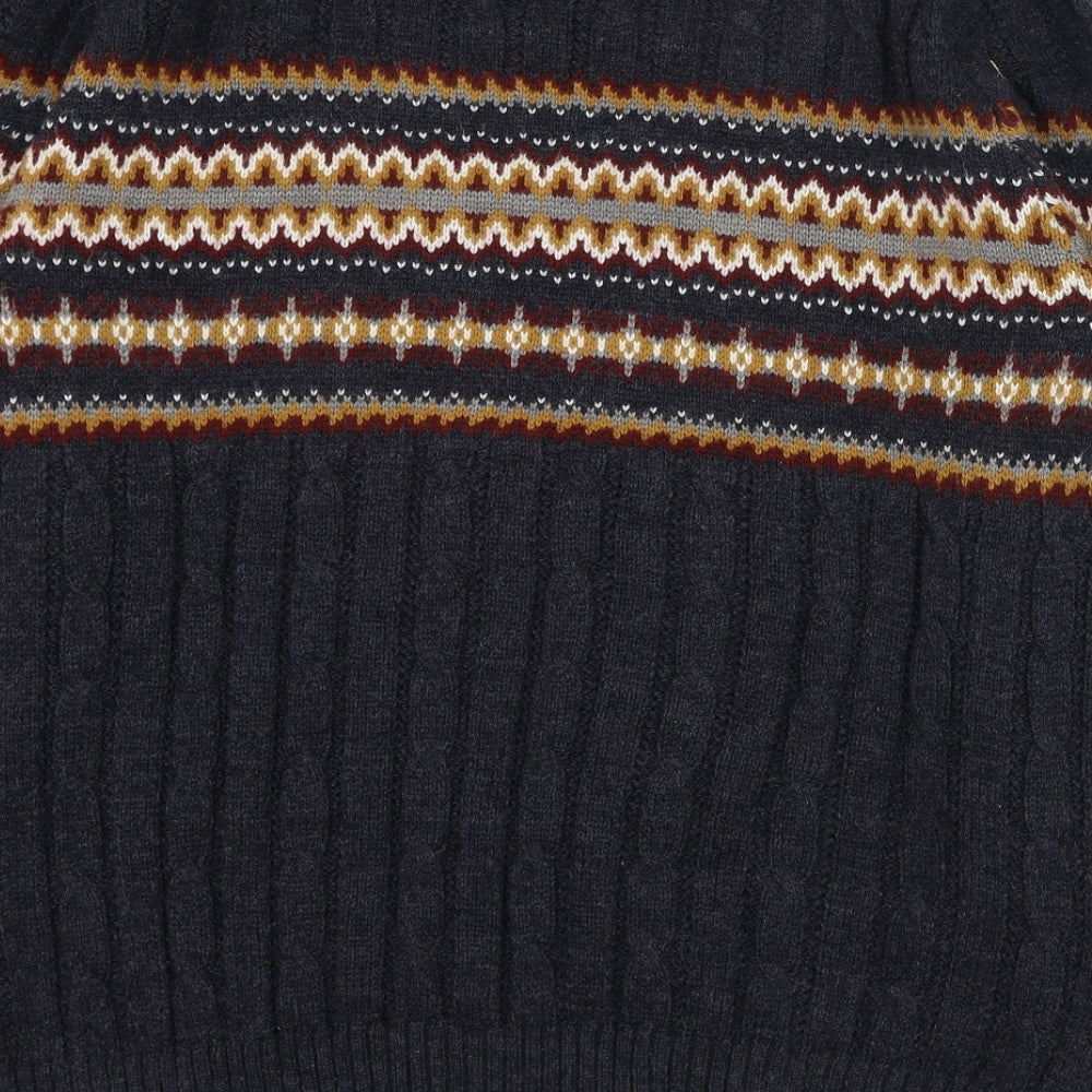 George Mens Black Round Neck  Acrylic Pullover Jumper Size M