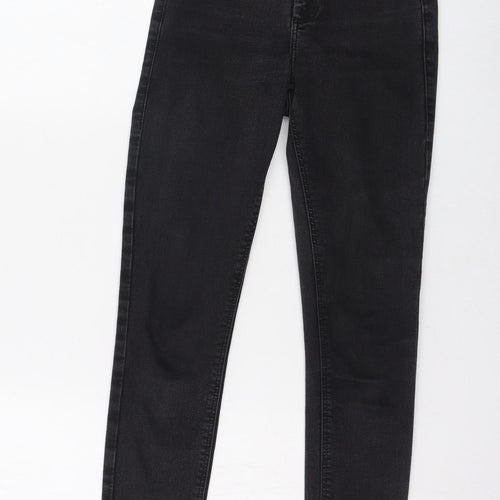 Topshop Womens Black  Cotton Skinny Jeans Size 25 L30 in Regular Zip
