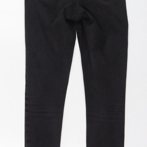 Topshop Womens Black  Cotton Skinny Jeans Size 25 L30 in Regular Zip