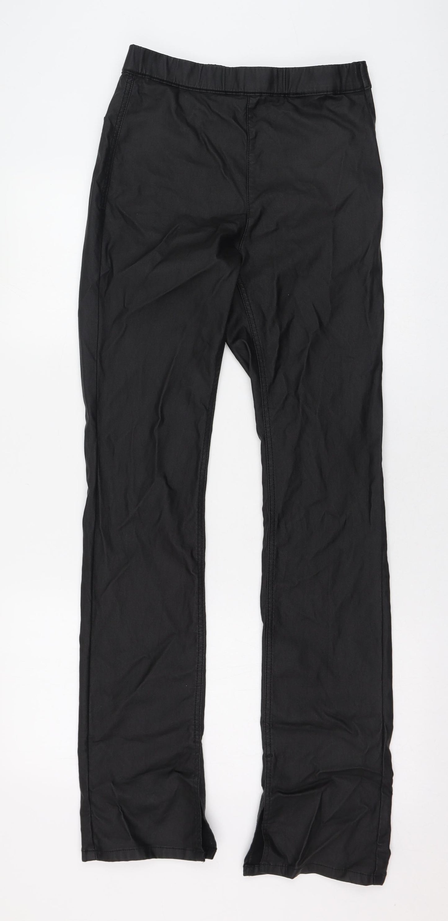 Stradivarius Womens Black  Polyester Trousers  Size 12 L32 in Regular Zip