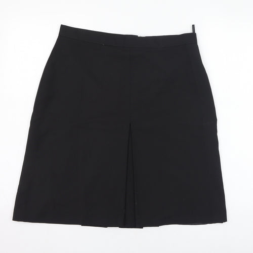 Preworn Womens Black  Polyester A-Line Skirt Size 32   Zip
