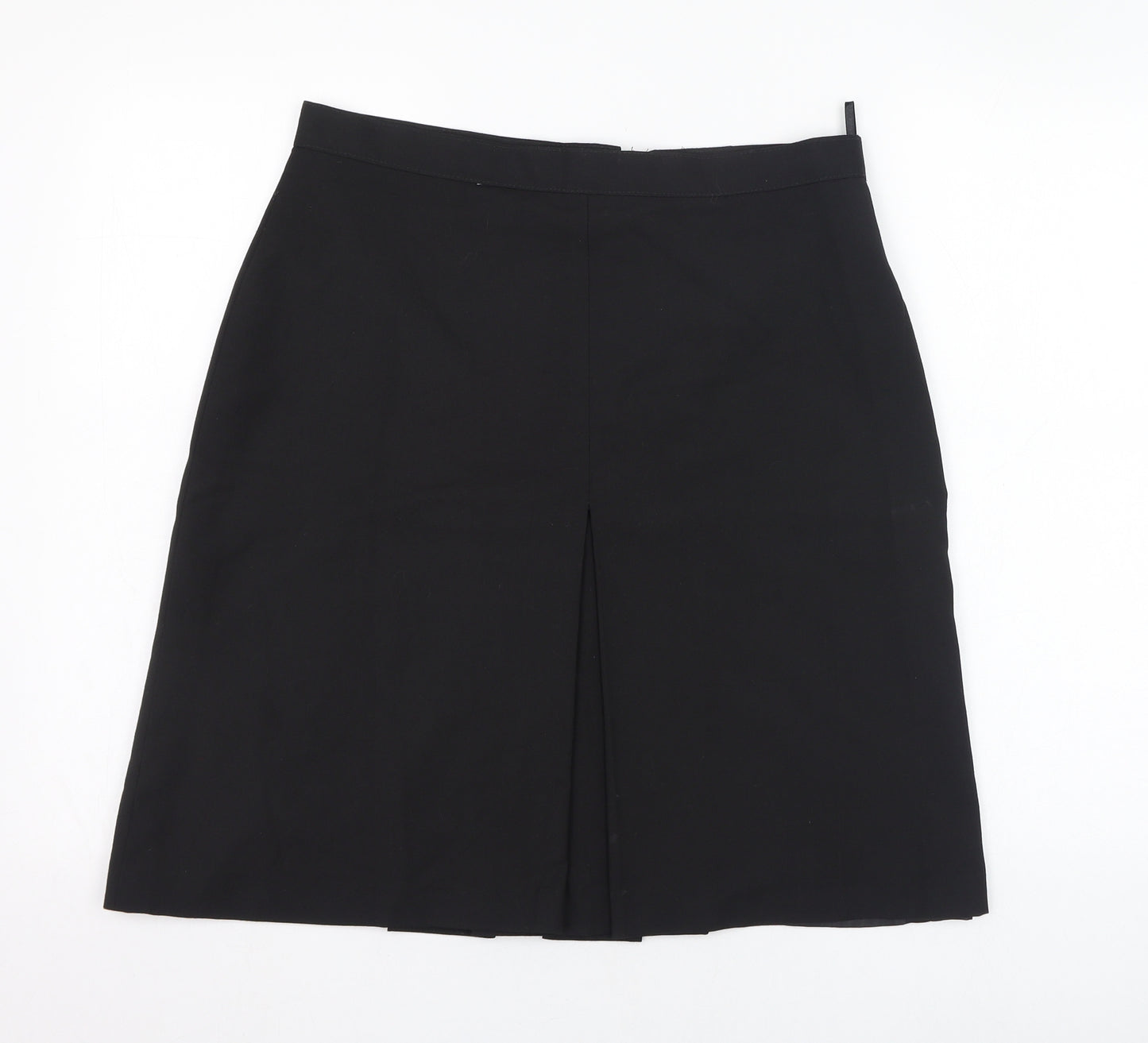 Preworn Womens Black  Polyester A-Line Skirt Size 32   Zip
