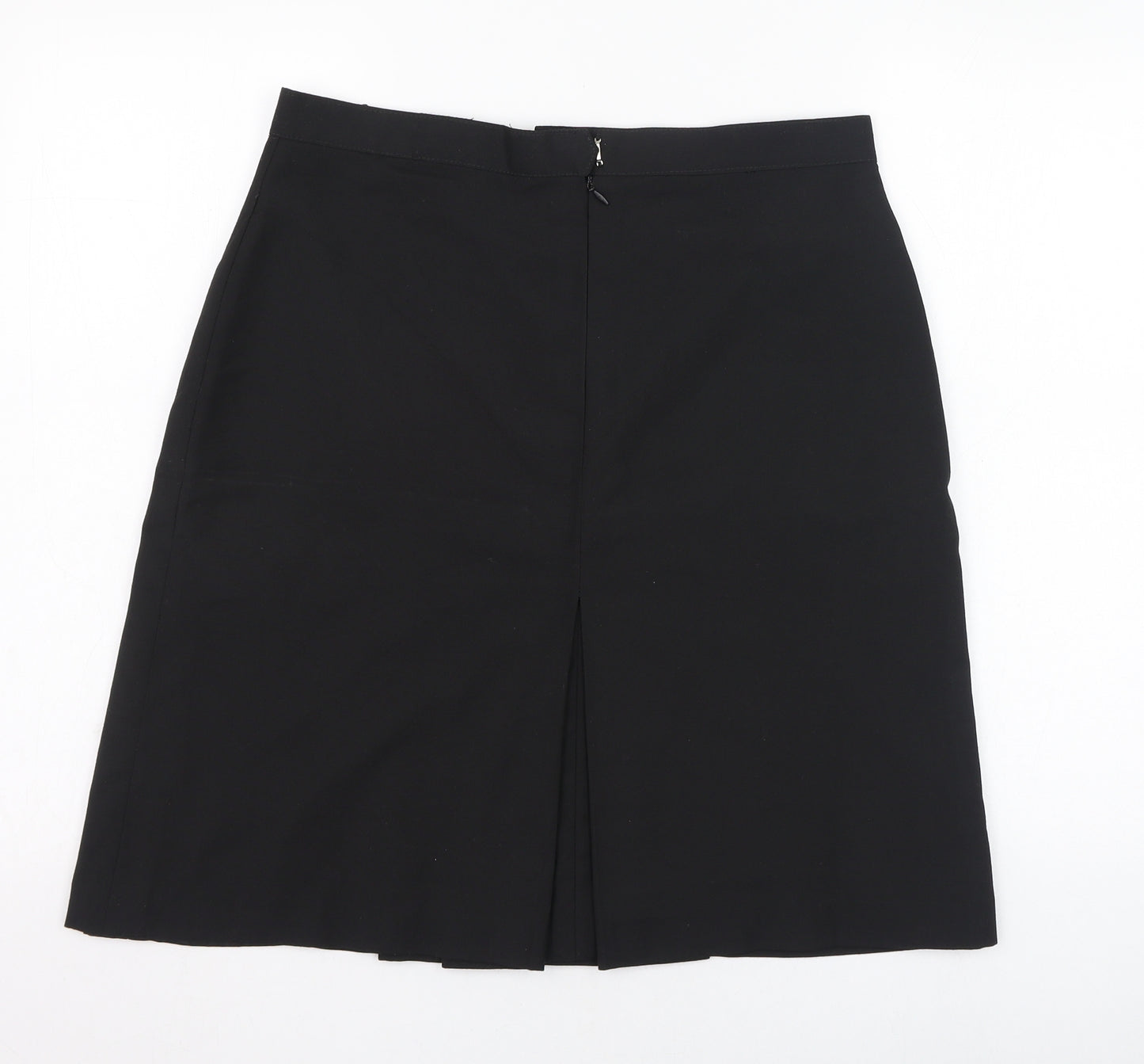 Preworn Womens Black  Polyester A-Line Skirt Size 32   Zip