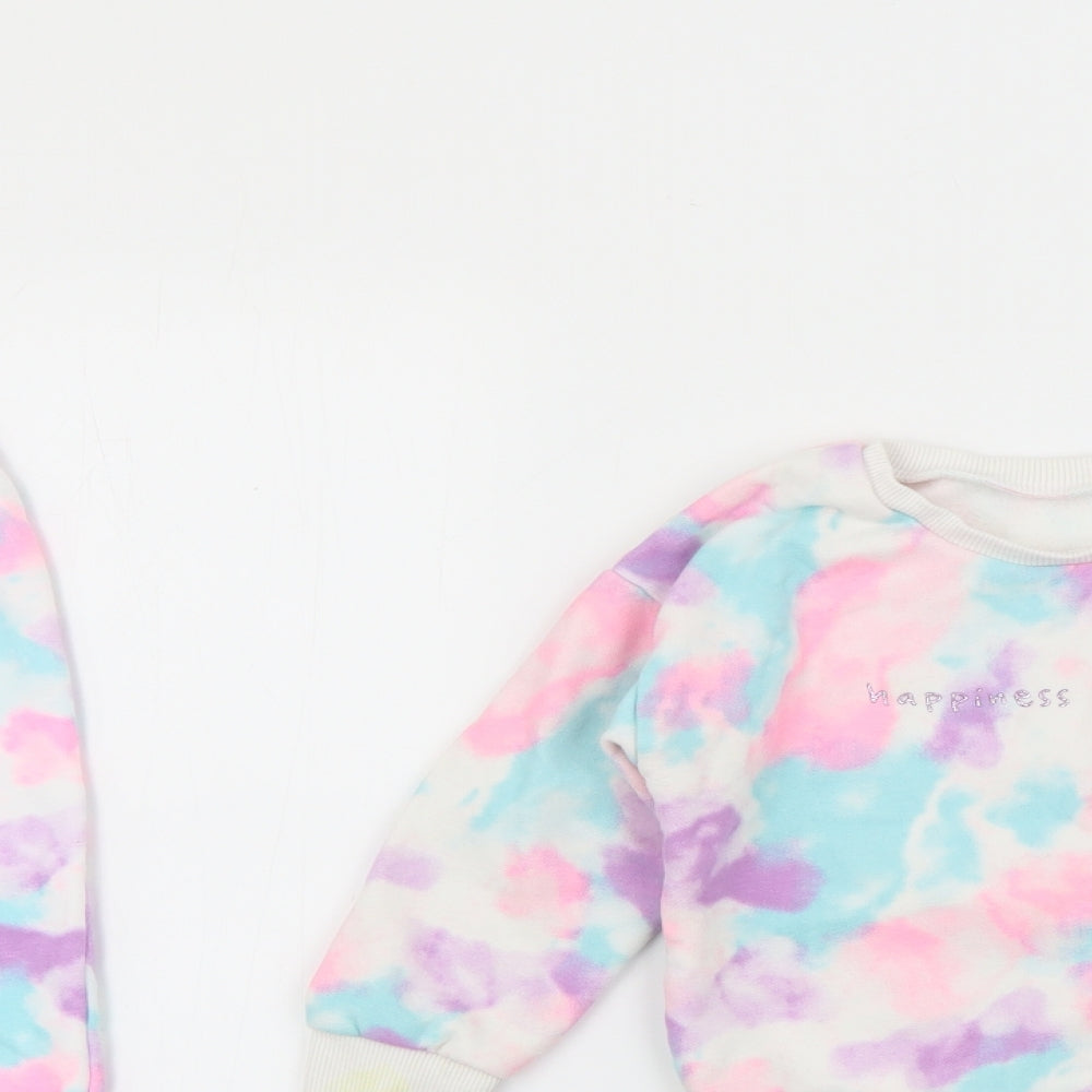 Dunnes Stores Girls Multicoloured  Cotton Pullover Sweatshirt Size 2-3 Years
