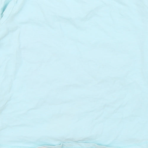 Dunnes Stores Girls Blue  Cotton Pullover T-Shirt Size 2-3 Years Crew Neck  - Butterfly