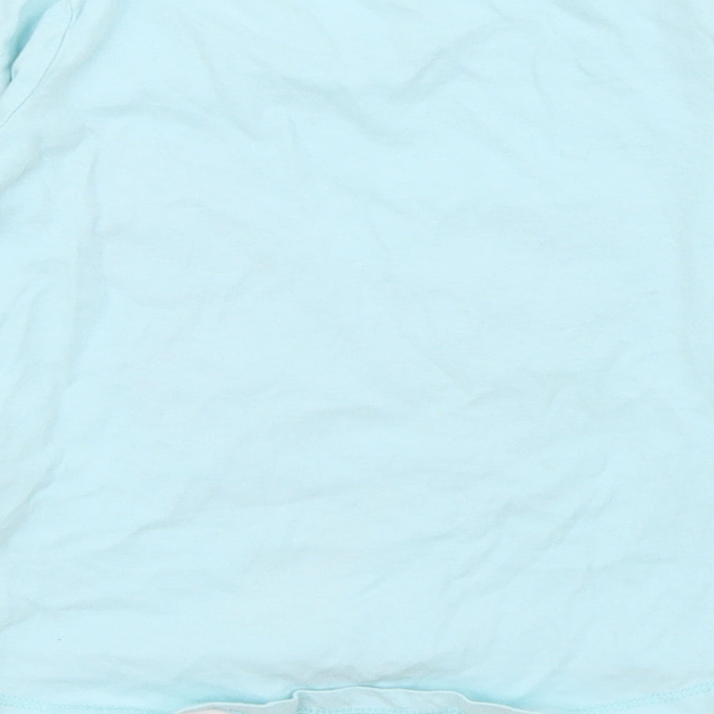Dunnes Stores Girls Blue  Cotton Pullover T-Shirt Size 2-3 Years Crew Neck  - Butterfly