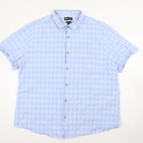 Sandstone & Co Mens Blue Striped Cotton  Button-Up Size 2XL Collared Button