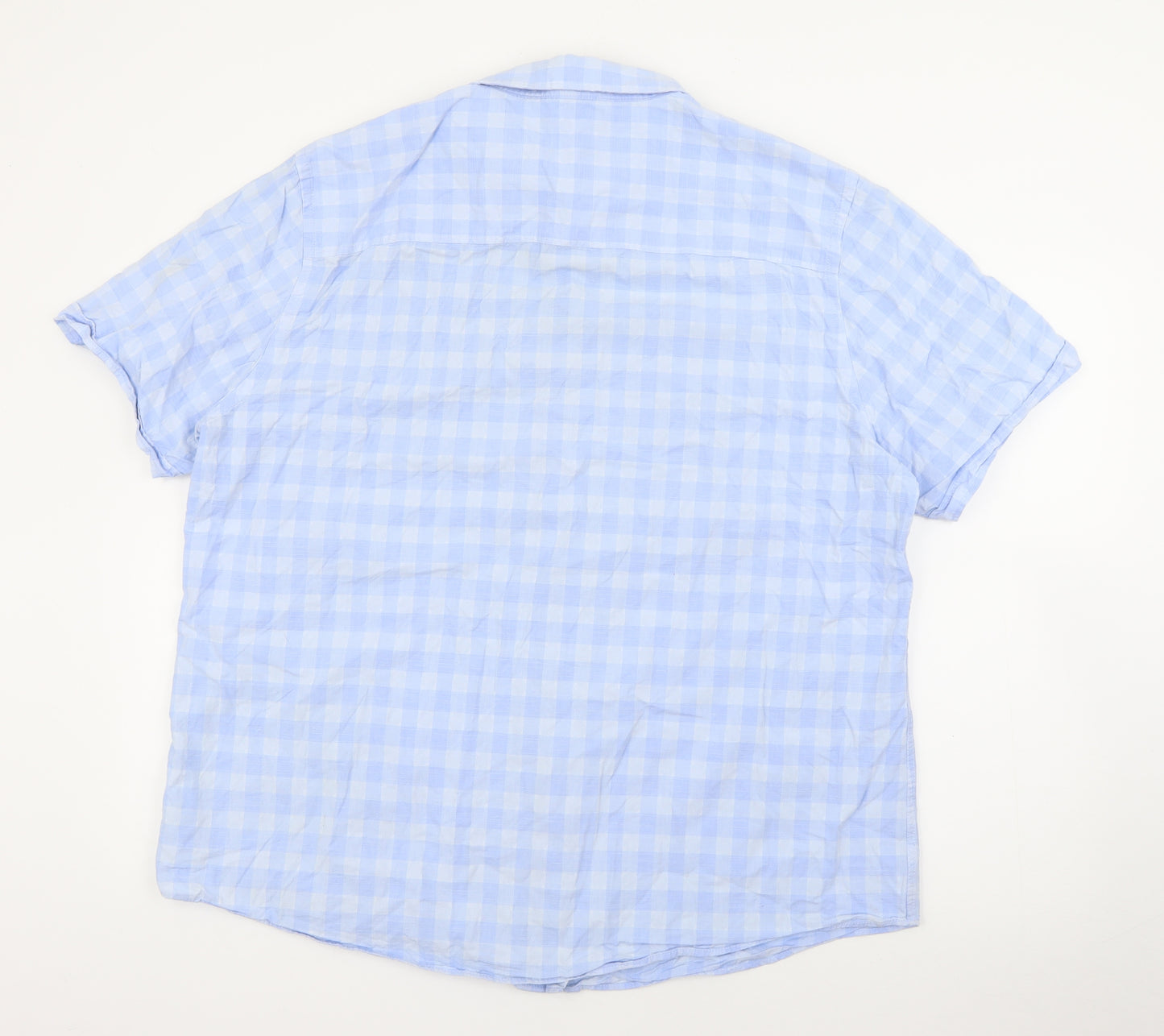 Sandstone & Co Mens Blue Striped Cotton  Button-Up Size 2XL Collared Button