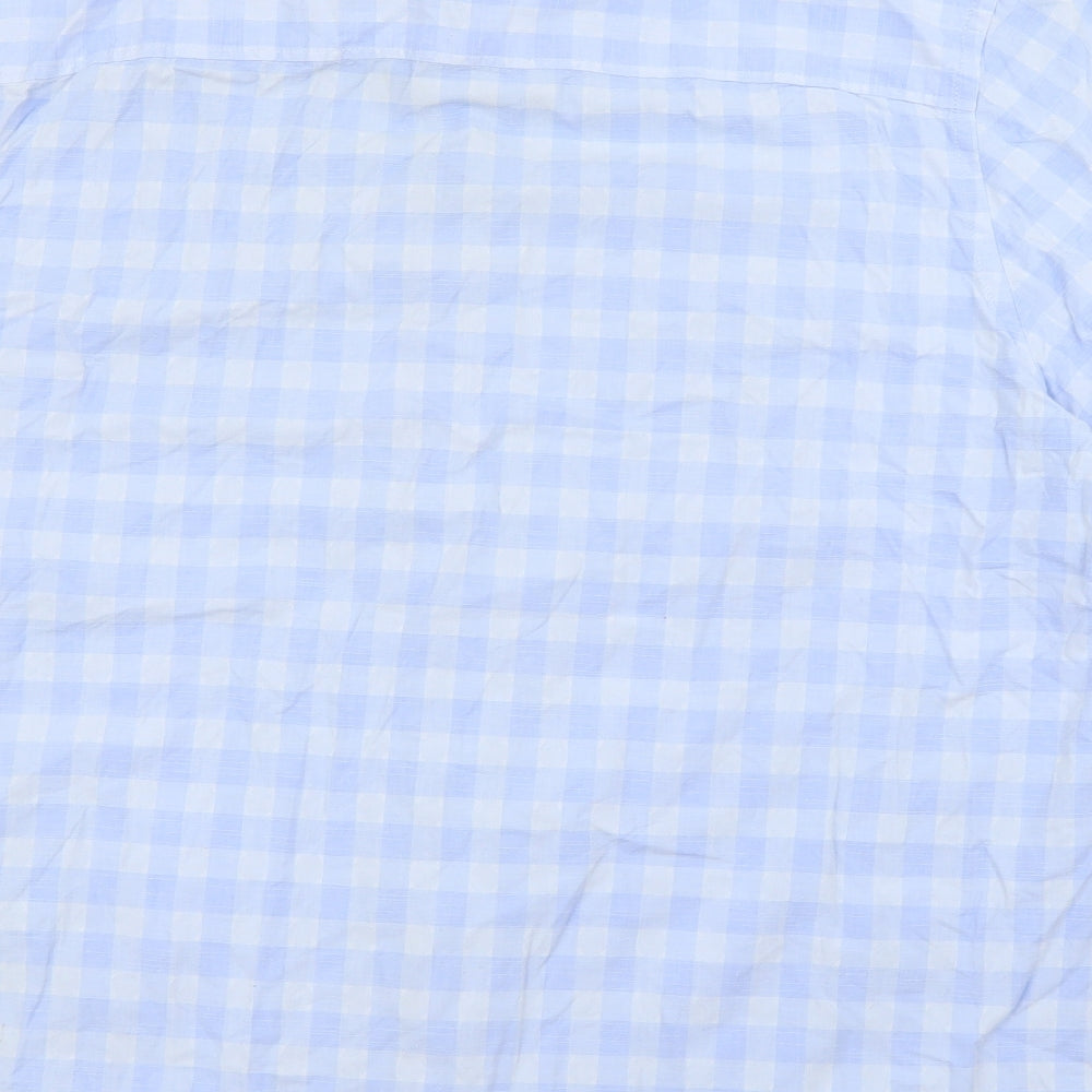 Sandstone & Co Mens Blue Striped Cotton  Button-Up Size 2XL Collared Button