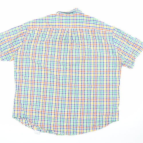 S&C Mens Multicoloured Plaid Cotton  Button-Up Size L Collared Button