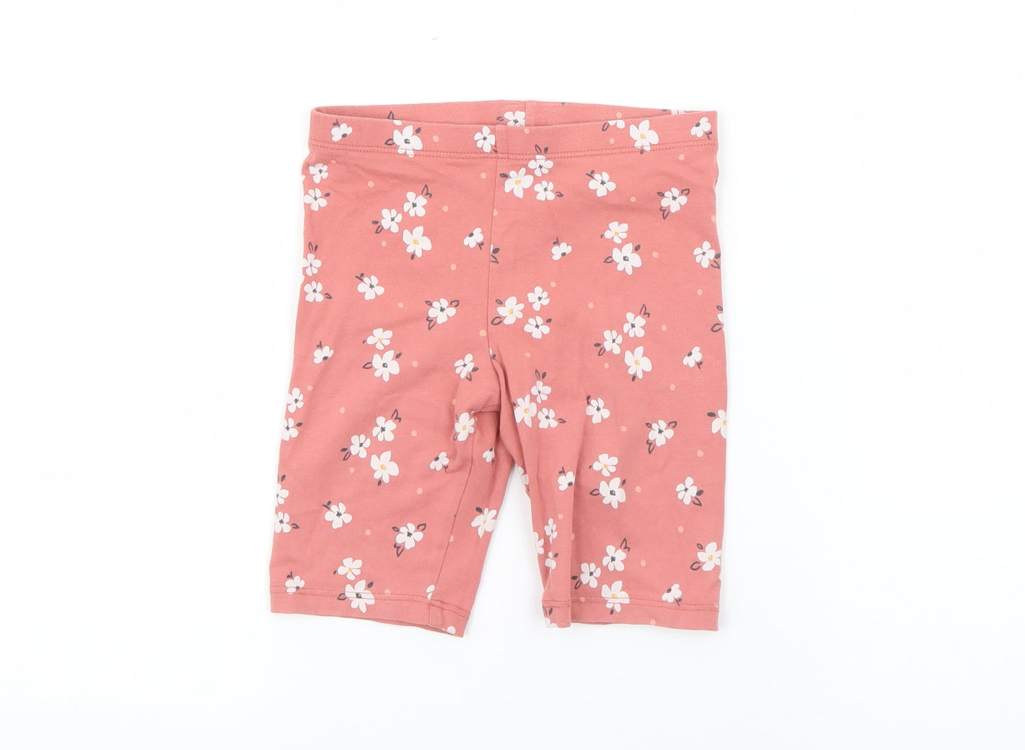 F&F Girls Pink Floral Cotton Pedal Pusher Trousers Size 2-3 Years  Regular
