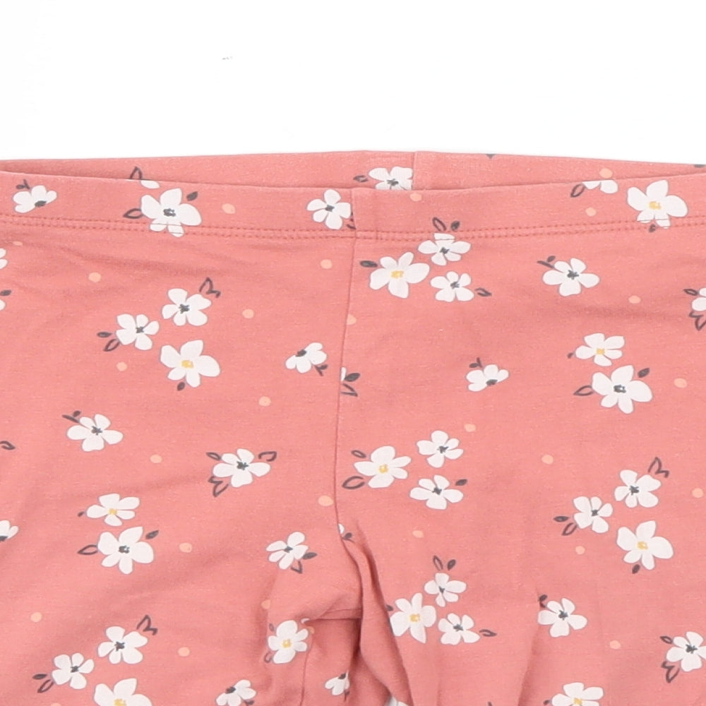 F&F Girls Pink Floral Cotton Pedal Pusher Trousers Size 2-3 Years  Regular