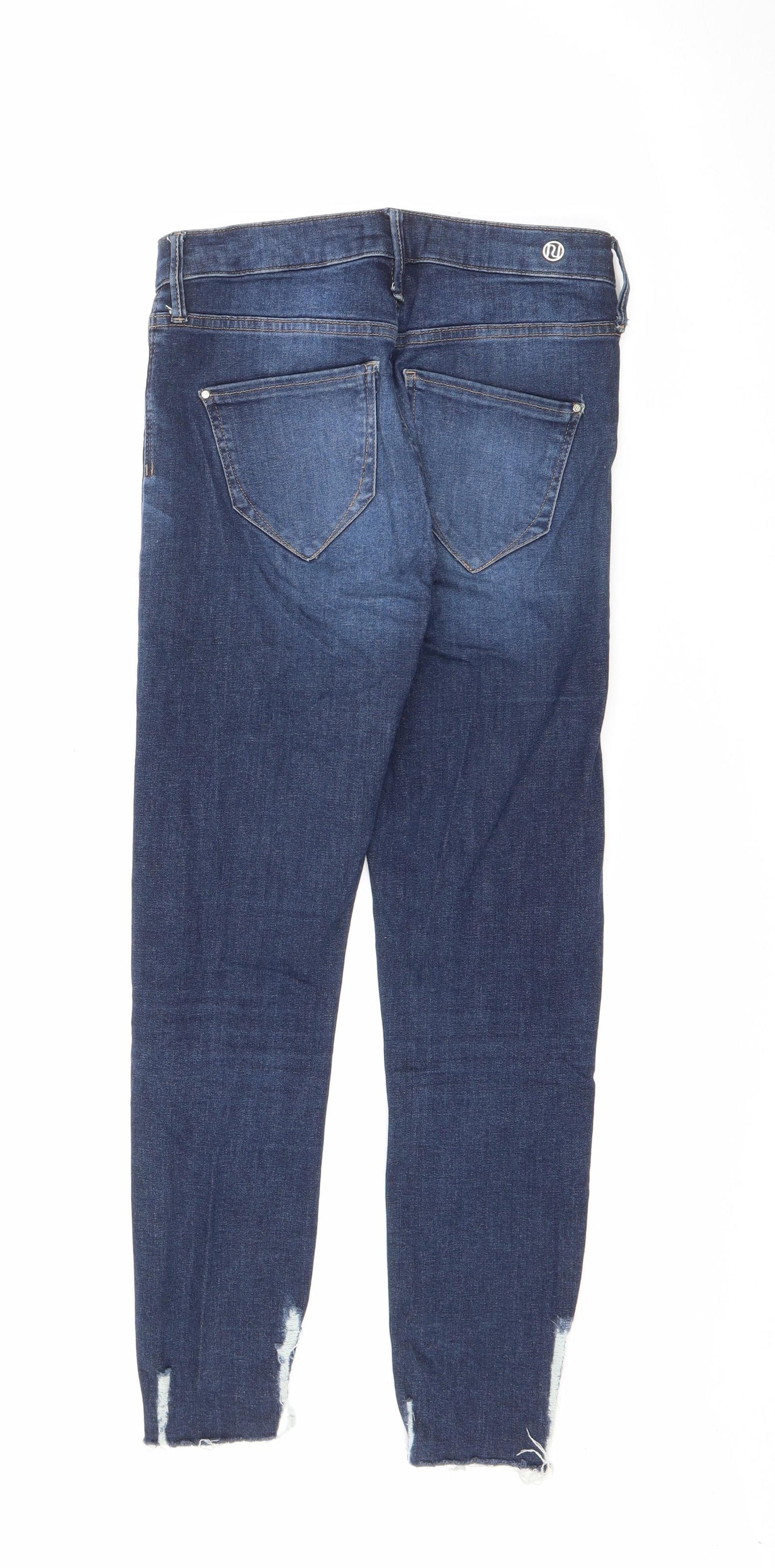 River Island Girls Blue  Cotton Skinny Jeans Size 8 Years  Regular Button