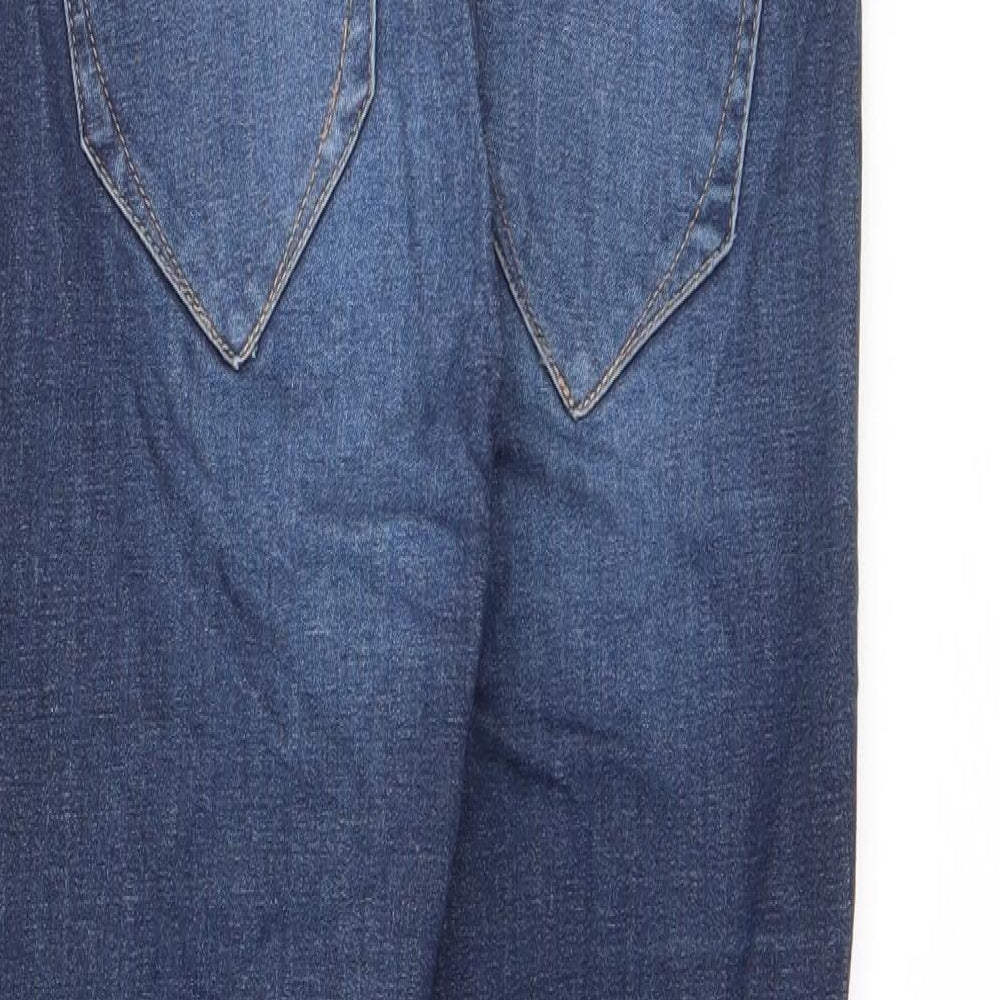 River Island Girls Blue  Cotton Skinny Jeans Size 8 Years  Regular Button
