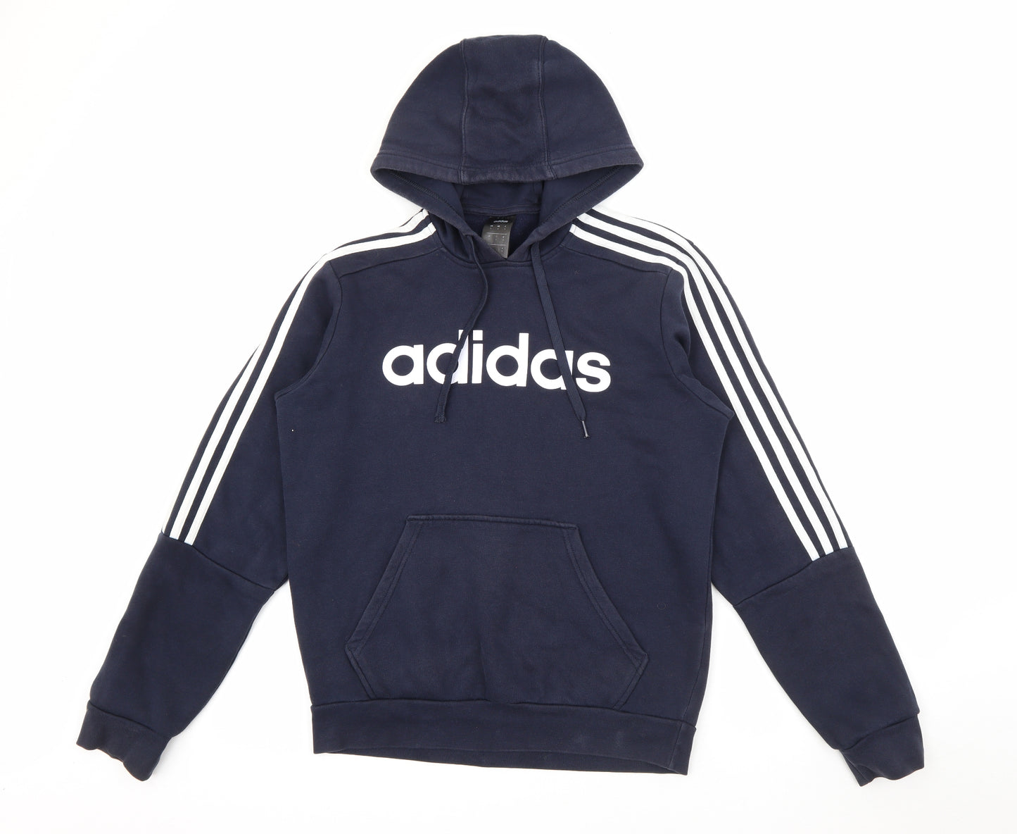 adidas Mens Blue  Cotton Pullover Hoodie Size S