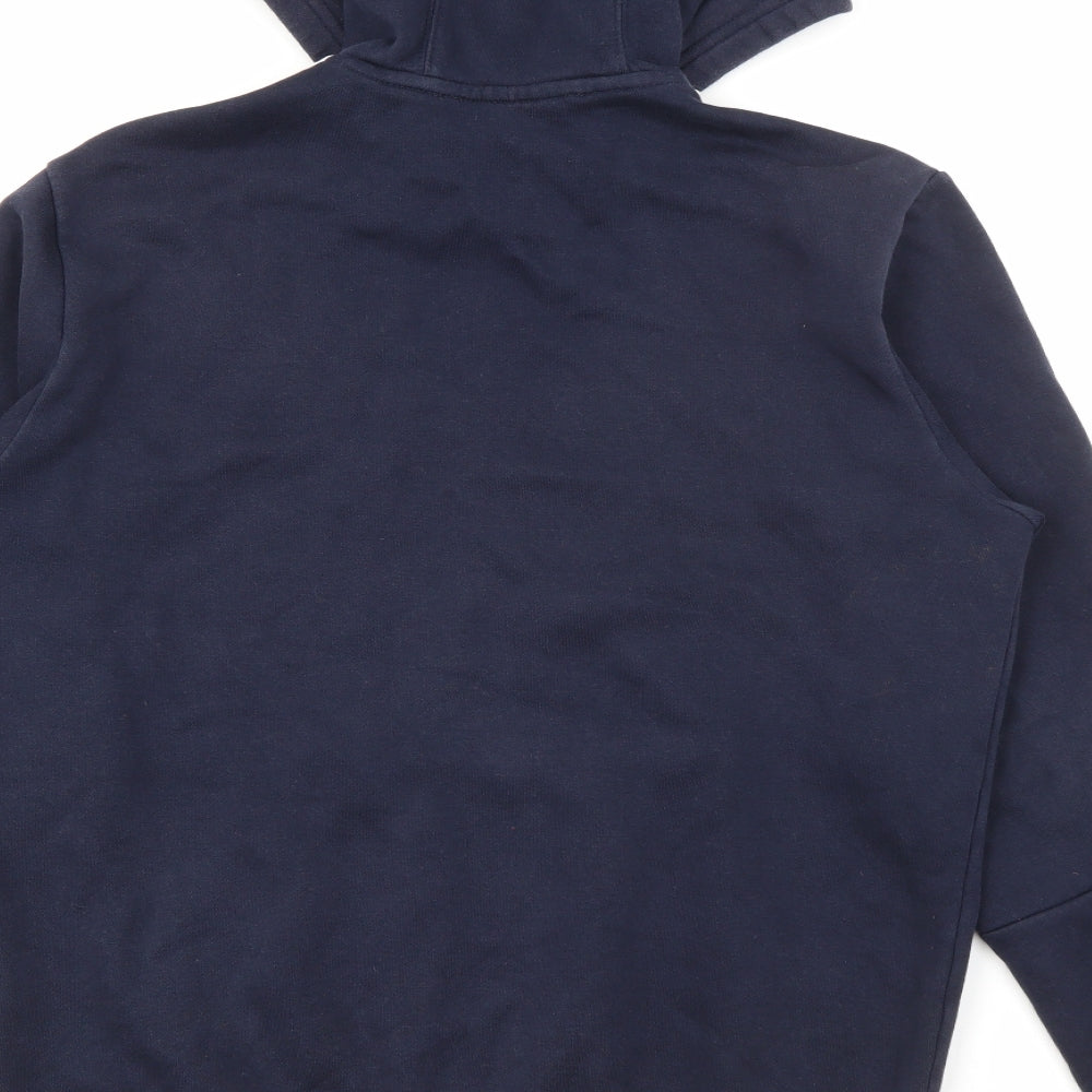 adidas Mens Blue  Cotton Pullover Hoodie Size S