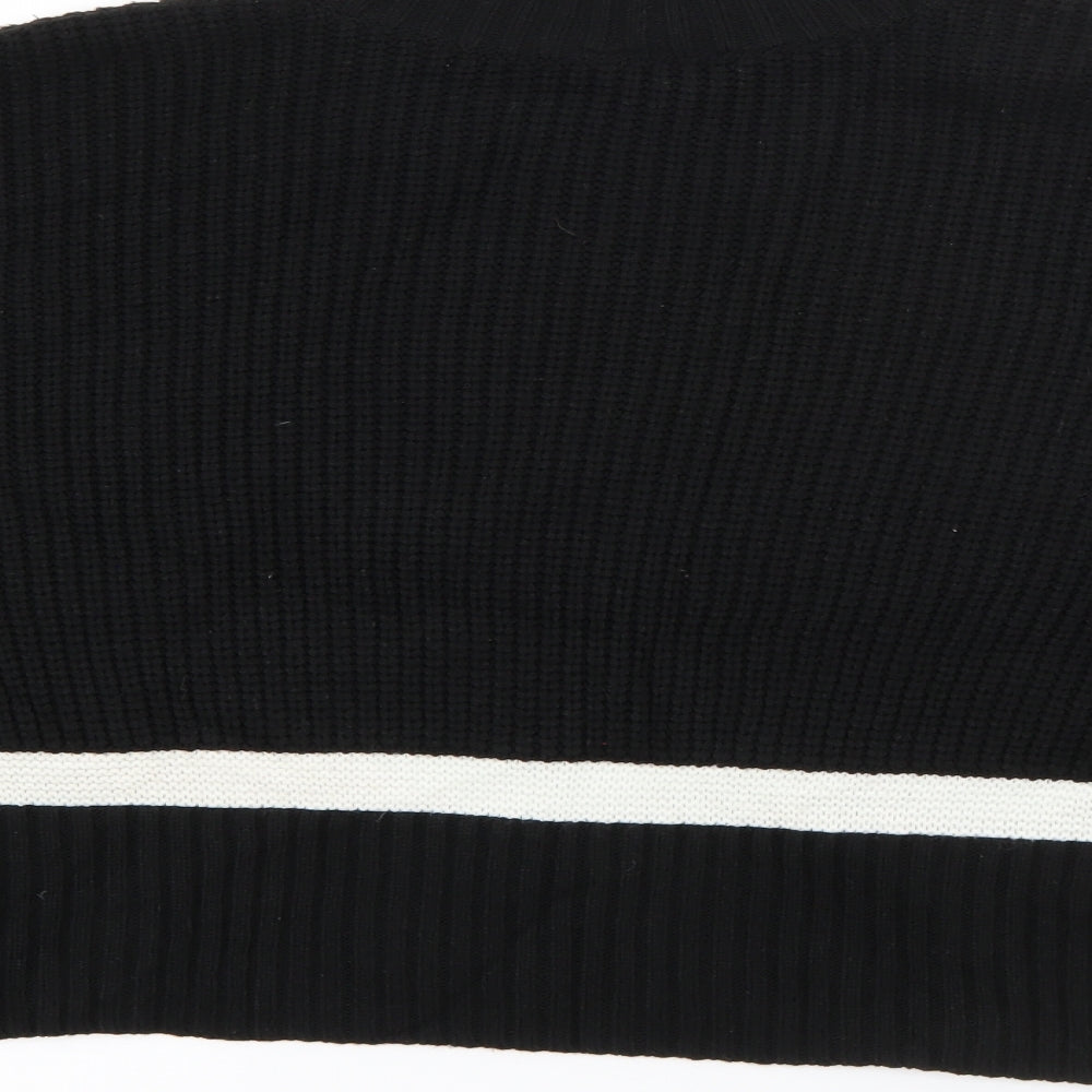 Miss Selfridge Womens Black High Neck  Acrylic Pullover Jumper Size 12