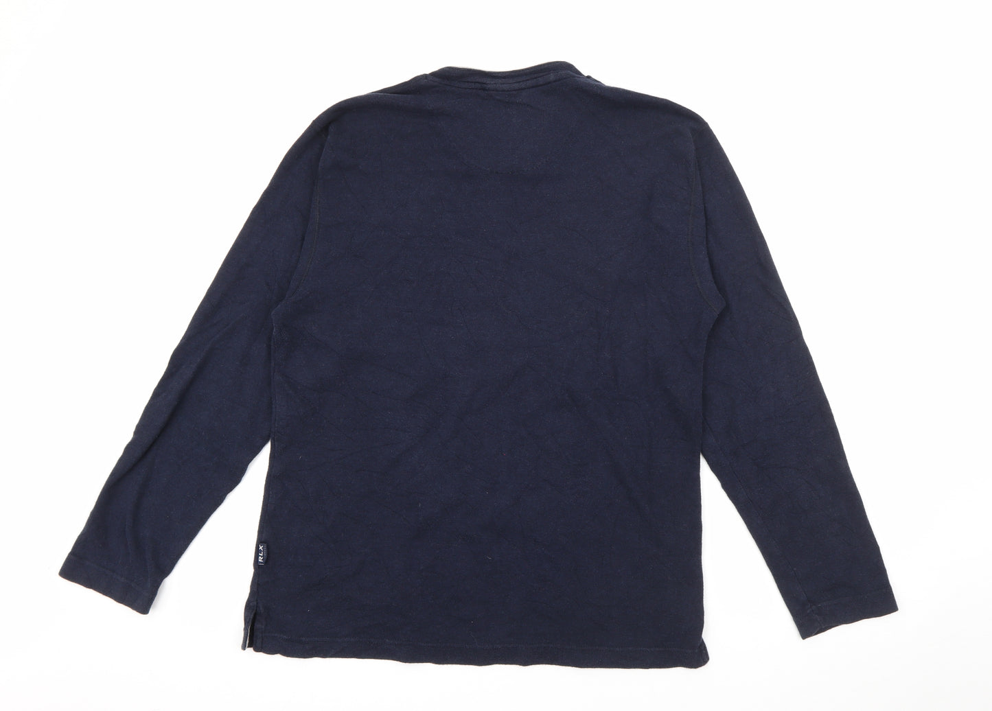 Marks and Spencer Mens Blue V-Neck  Viscose Pullover Jumper Size S