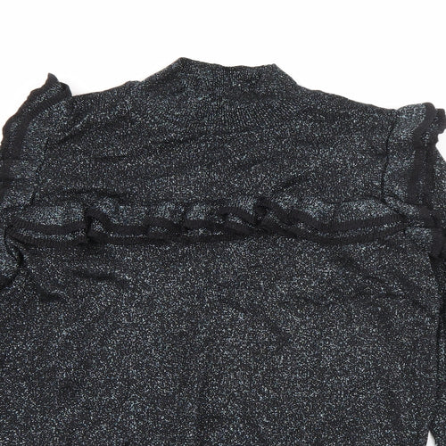 Marks and Spencer Womens Silver High Neck  Viscose Pullover Jumper Size 12   - Sparkle