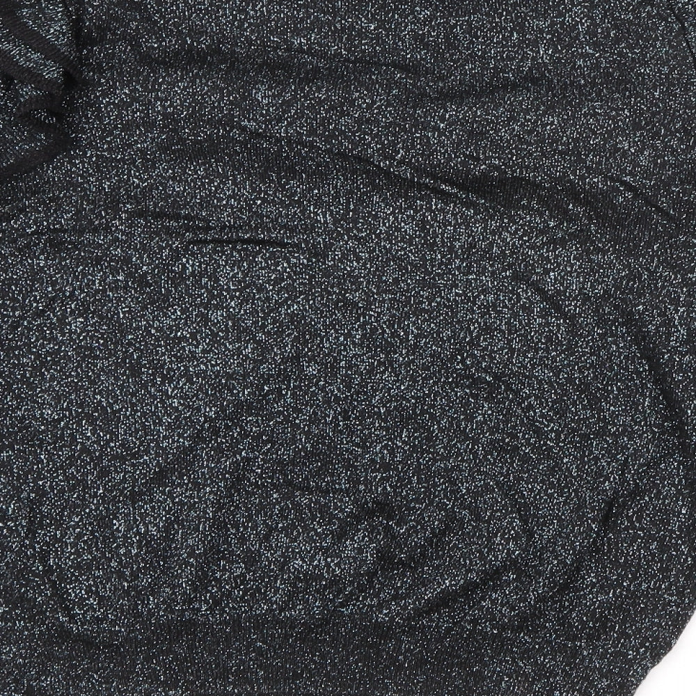 Marks and Spencer Womens Silver High Neck  Viscose Pullover Jumper Size 12   - Sparkle