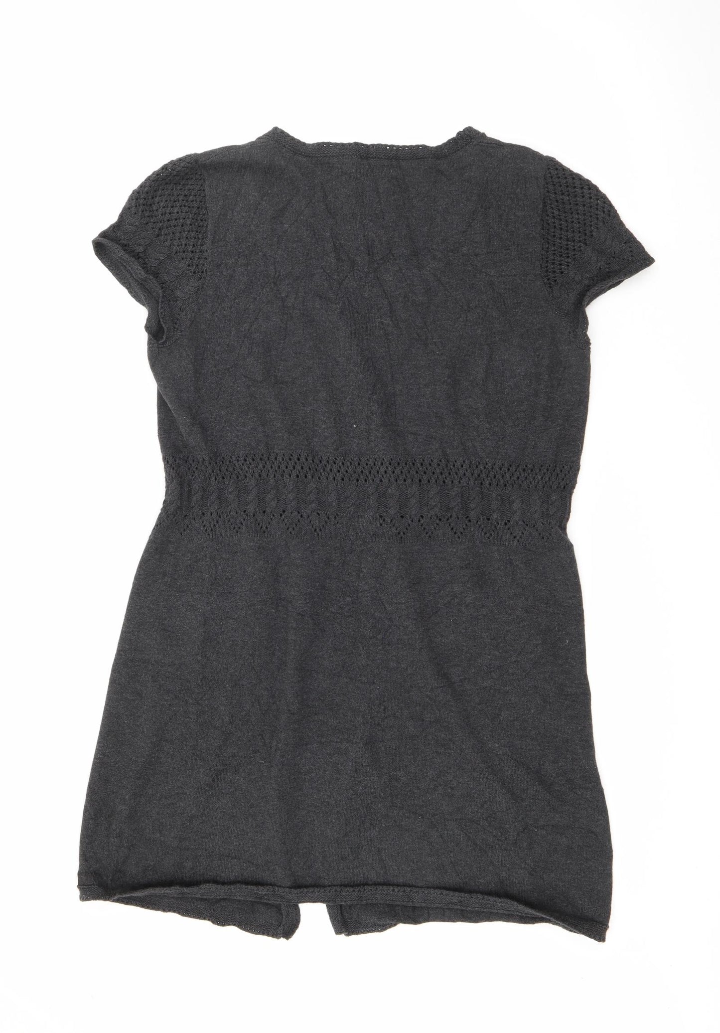 Fat Face Womens Grey  Cotton Fit & Flare  Size 14  V-Neck Button