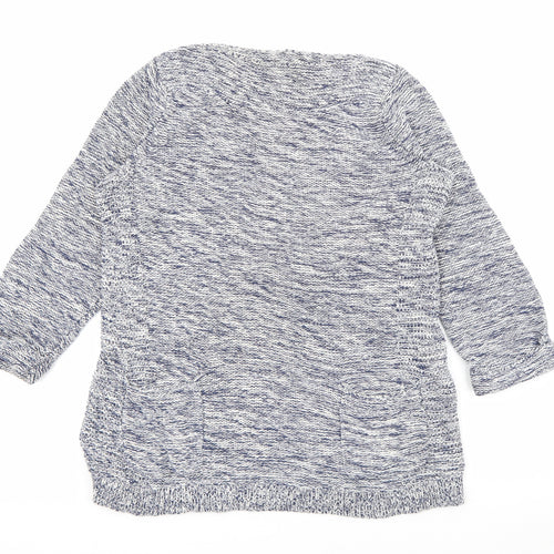 Wallis Womens Blue Boat Neck  Acrylic Pullover Jumper Size S