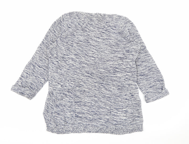 Wallis Womens Blue Boat Neck  Acrylic Pullover Jumper Size S