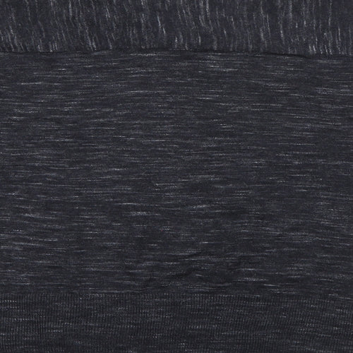 Mango Womens Grey V-Neck  Polyester Pullover Jumper Size L
