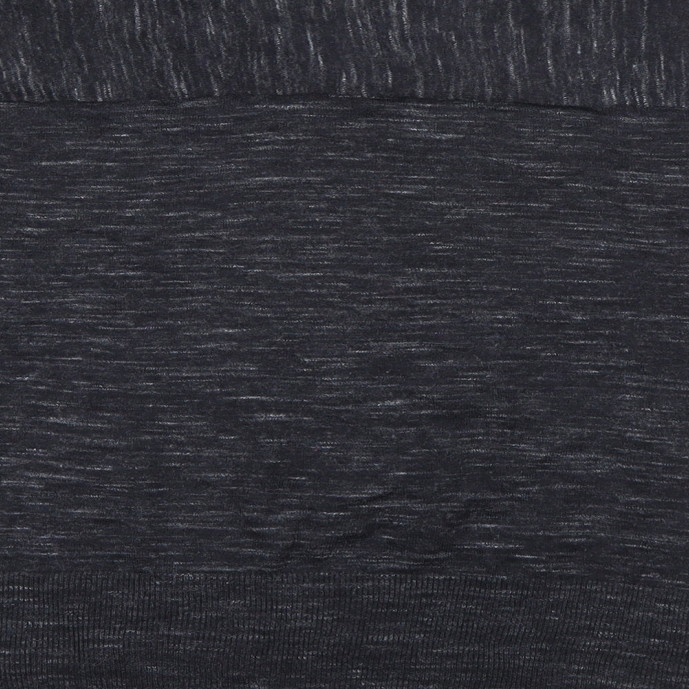 Mango Womens Grey V-Neck  Polyester Pullover Jumper Size L