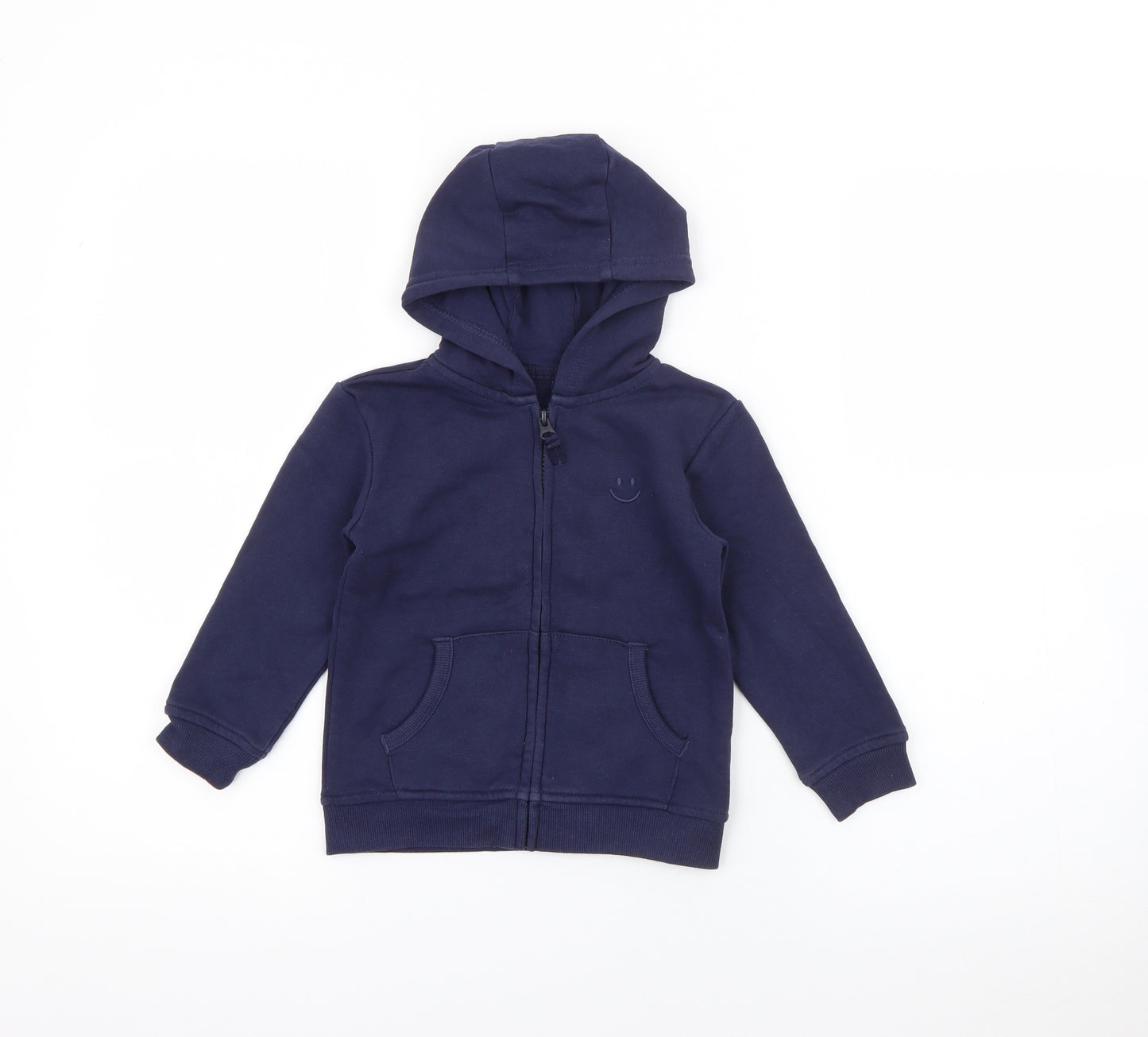Dunnes Stores Boys Blue  Cotton Full Zip Hoodie Size 2-3 Years  Zip
