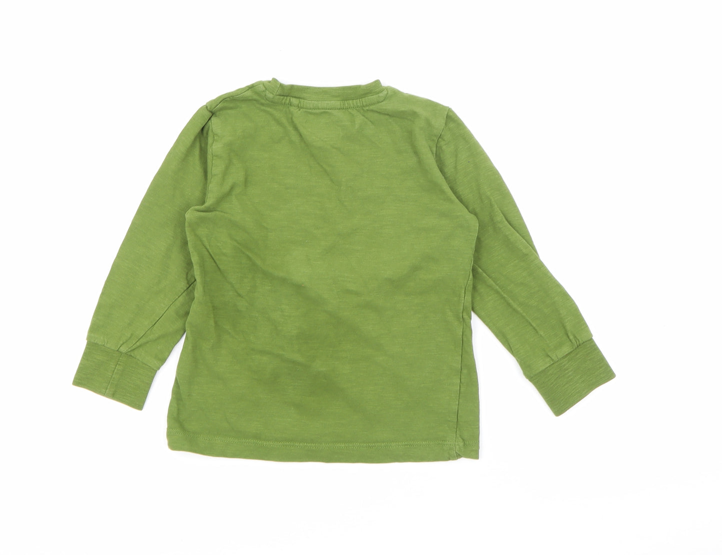 NEXT Boys Green  Cotton Pullover T-Shirt Size 2-3 Years Crew Neck