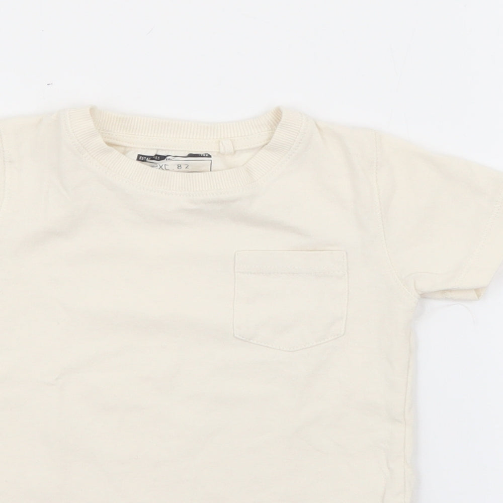 NEXT Baby Ivory  Cotton Basic T-Shirt Size 12-18 Months Crew Neck