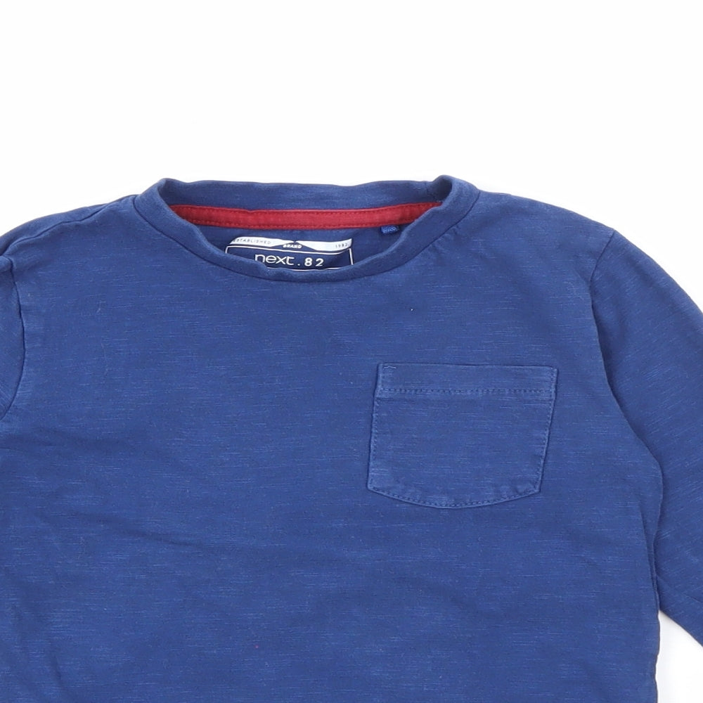 NEXT Boys Blue  Cotton Pullover T-Shirt Size 2-3 Years Crew Neck