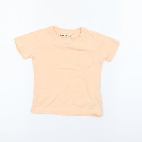 NEXT Baby Orange  Cotton Basic T-Shirt Size 12-18 Months Crew Neck