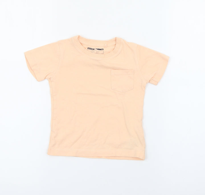 NEXT Baby Orange  Cotton Basic T-Shirt Size 12-18 Months Crew Neck