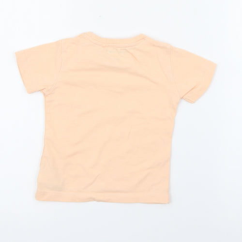 NEXT Baby Orange  Cotton Basic T-Shirt Size 12-18 Months Crew Neck