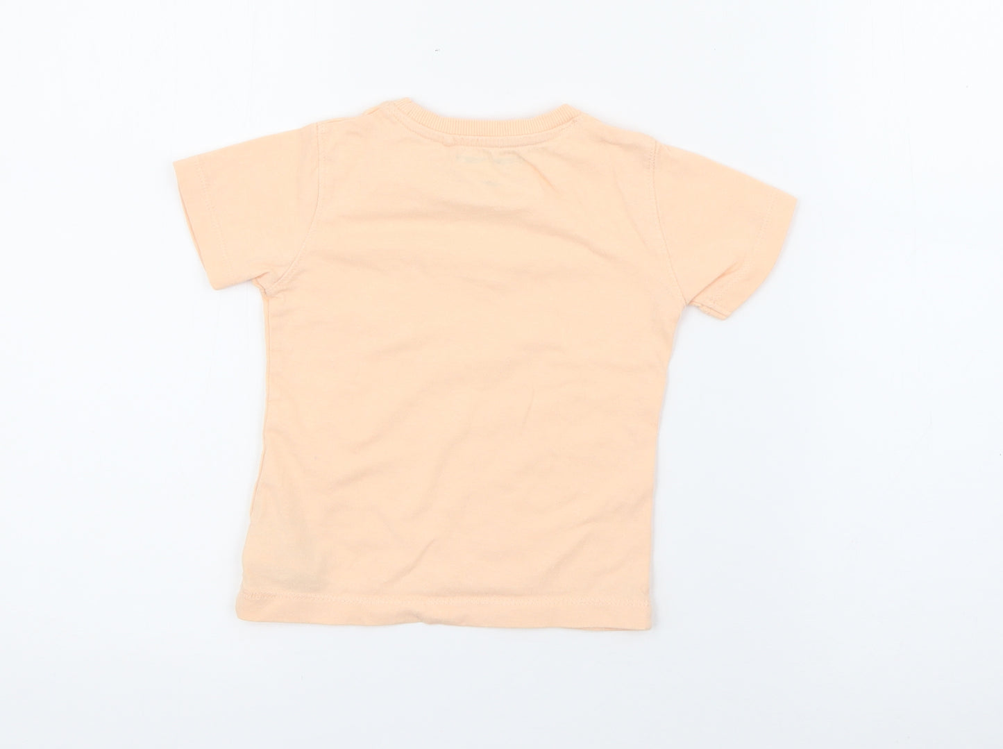 NEXT Baby Orange  Cotton Basic T-Shirt Size 12-18 Months Crew Neck