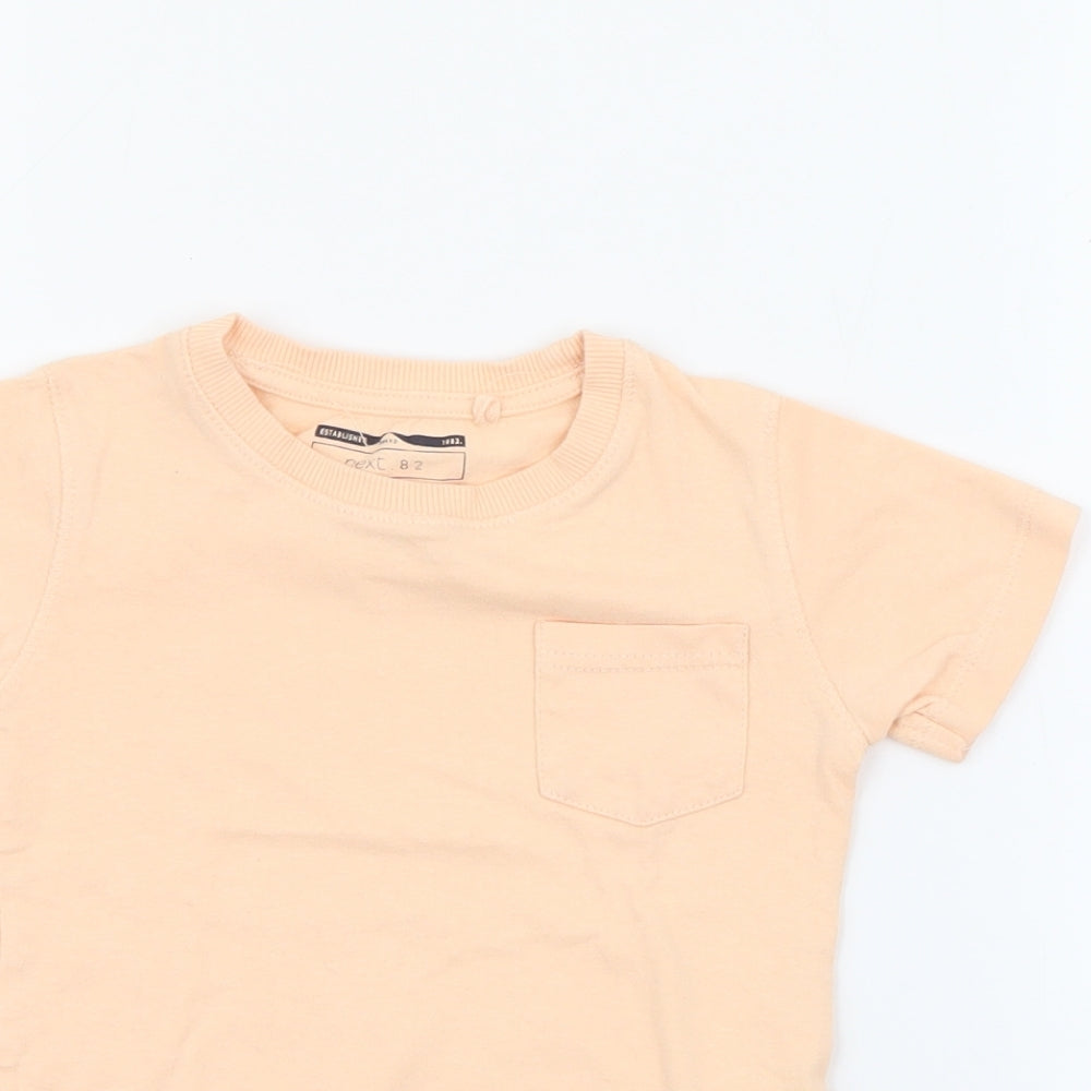NEXT Baby Orange  Cotton Basic T-Shirt Size 12-18 Months Crew Neck