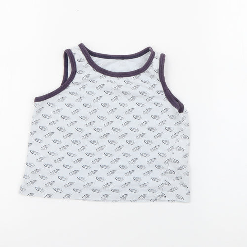 Primark Boys Blue Geometric Cotton Pullover Tank Size 5-6 Years Crew Neck  - Football