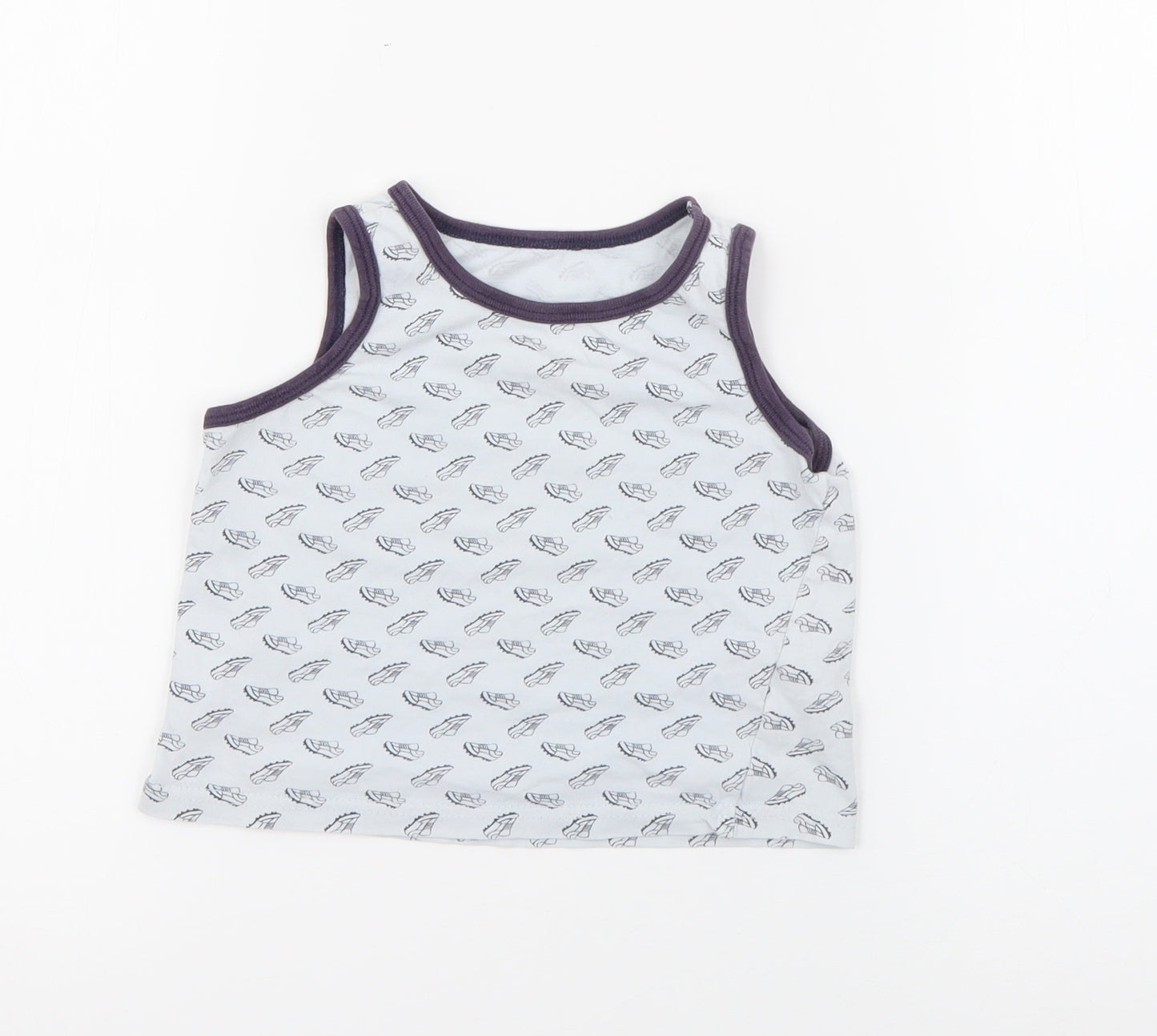 Primark Boys Blue Geometric Cotton Pullover Tank Size 5-6 Years Crew Neck  - Football