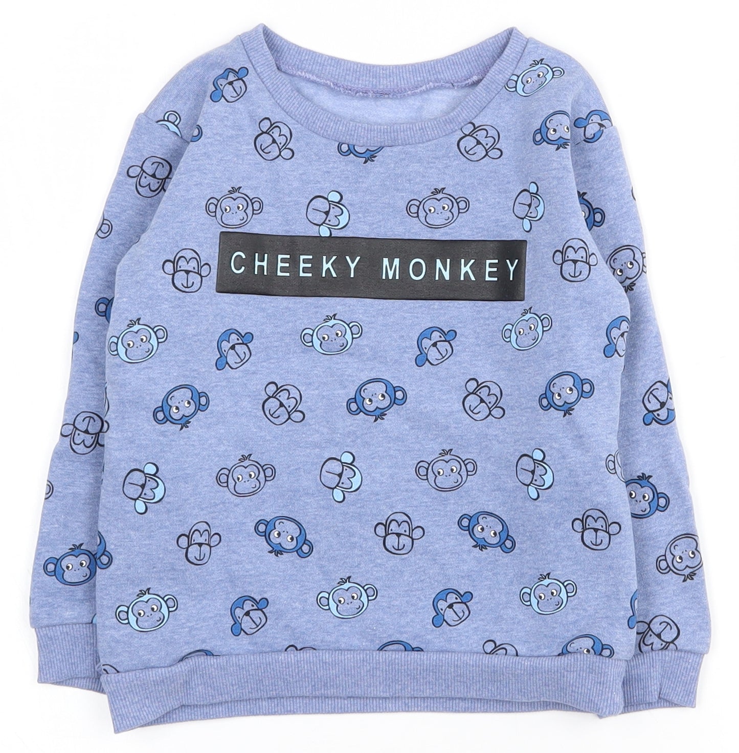 Dunnes Stores Boys Blue  Cotton Pullover Sweatshirt Size 3-4 Years  Magnetic