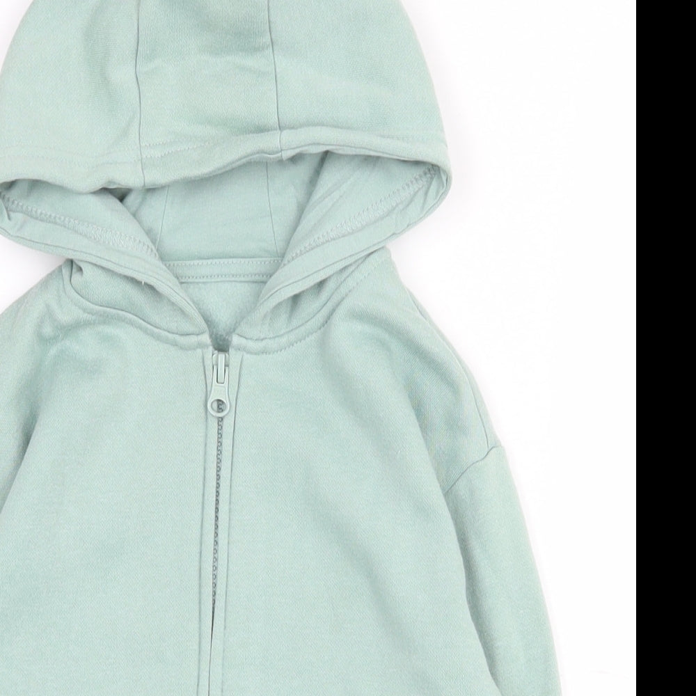 Dunnes Stores Boys Green  Cotton Full Zip Hoodie Size 3-4 Years  Zip