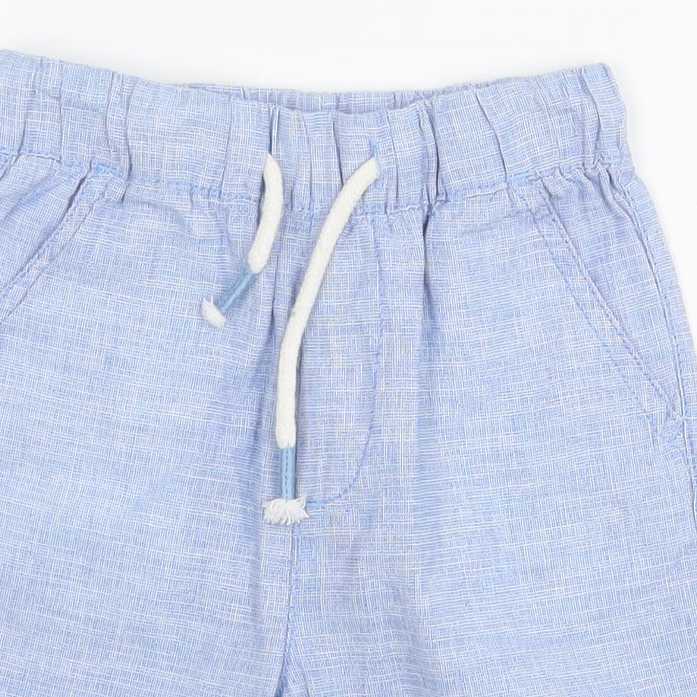 Dunnes Boys Blue  100% Cotton Bermuda Shorts Size 3-4 Years  Regular Drawstring