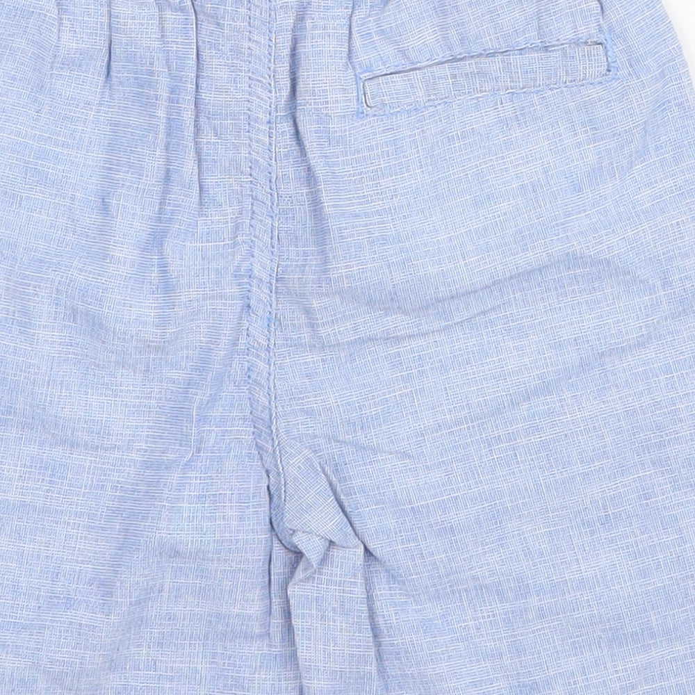 Dunnes Boys Blue  100% Cotton Bermuda Shorts Size 3-4 Years  Regular Drawstring