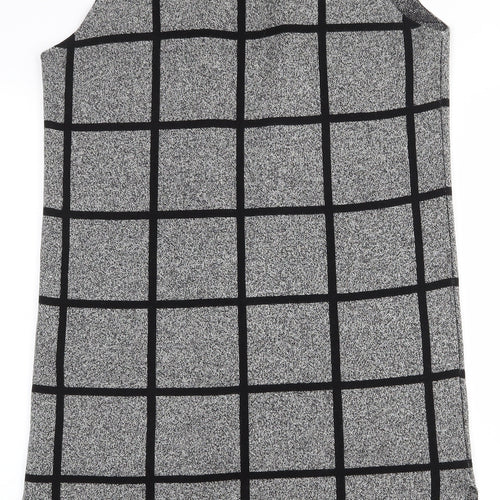 Atmosphere Womens Grey V-Neck Geometric Cotton Cardigan Jumper Size S