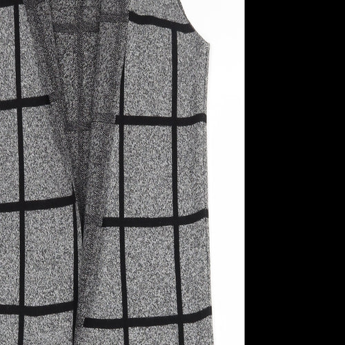 Atmosphere Womens Grey V-Neck Geometric Cotton Cardigan Jumper Size S